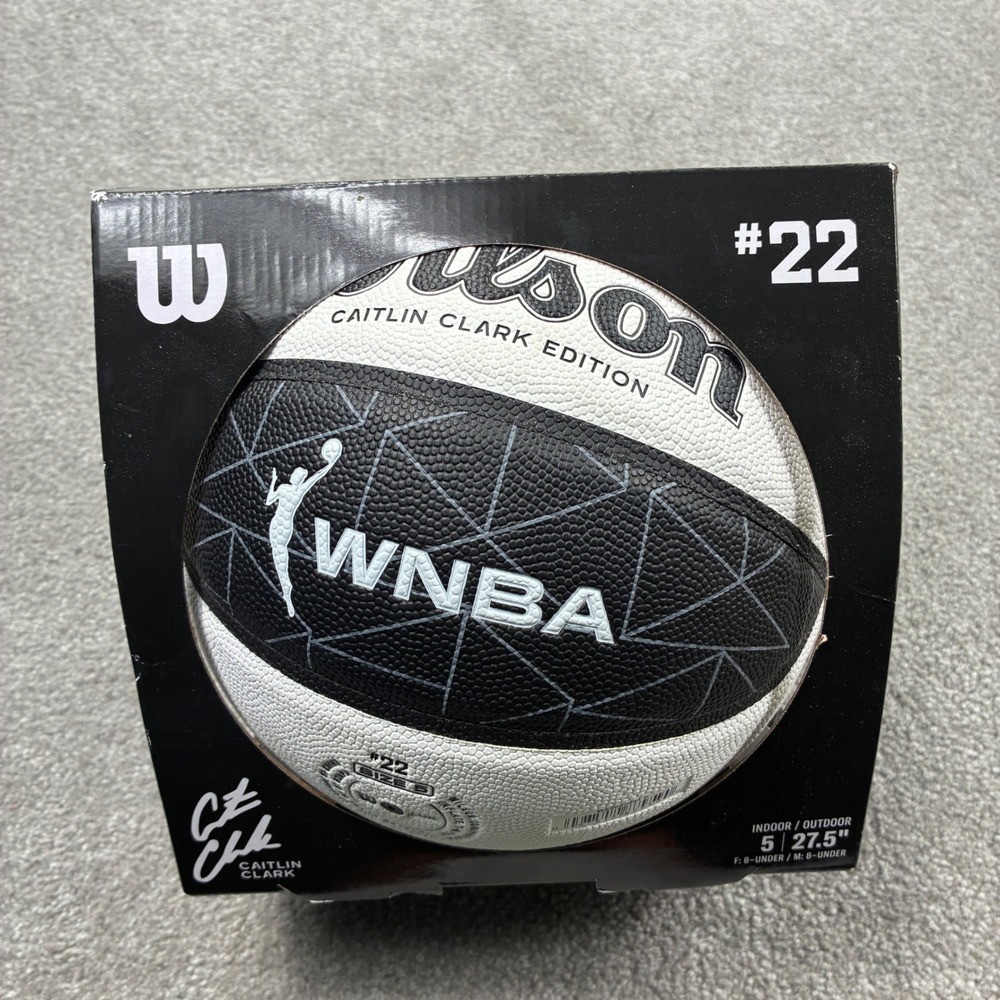 Wilson Basketball Youth Size 5 Black White Caitlin Clark Edition WNBA #22